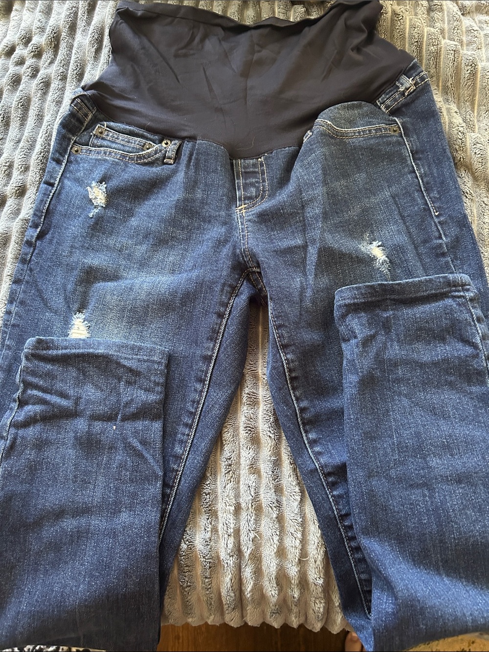 GAP Dark Blue Maternity Skinny Jeans with Black Overband